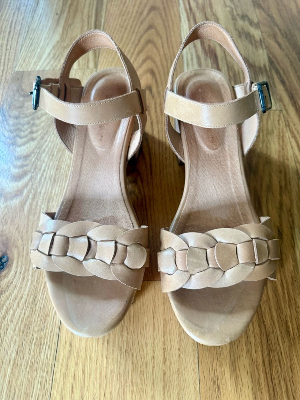 CHOCOLAT BLU Glenda Platform Sandal Camel Tan Leather 9.5